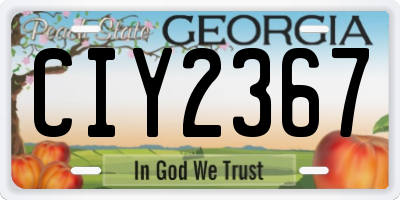 GA license plate CIY2367