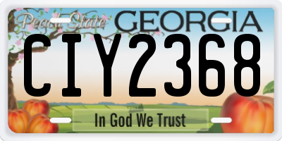 GA license plate CIY2368