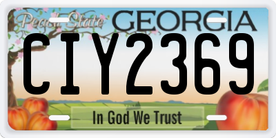 GA license plate CIY2369