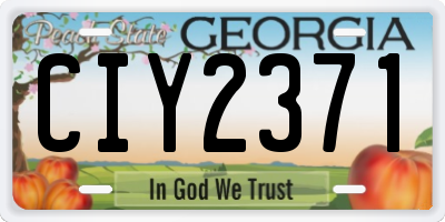 GA license plate CIY2371