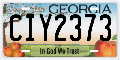 GA license plate CIY2373