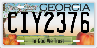 GA license plate CIY2376