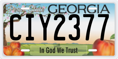 GA license plate CIY2377