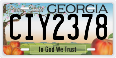 GA license plate CIY2378