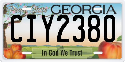 GA license plate CIY2380