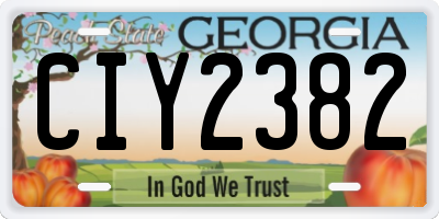 GA license plate CIY2382