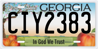 GA license plate CIY2383