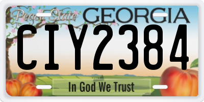 GA license plate CIY2384