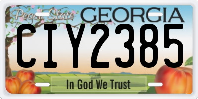 GA license plate CIY2385