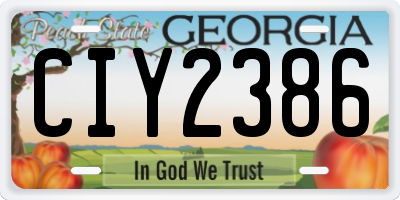 GA license plate CIY2386