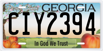 GA license plate CIY2394