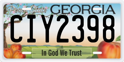 GA license plate CIY2398