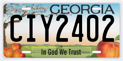 GA license plate CIY2402
