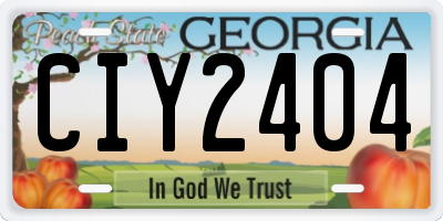 GA license plate CIY2404