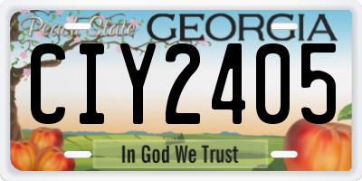 GA license plate CIY2405