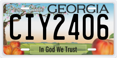 GA license plate CIY2406