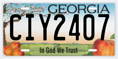 GA license plate CIY2407