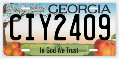 GA license plate CIY2409