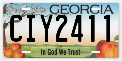 GA license plate CIY2411