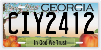 GA license plate CIY2412