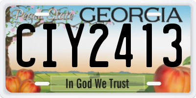 GA license plate CIY2413