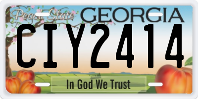 GA license plate CIY2414