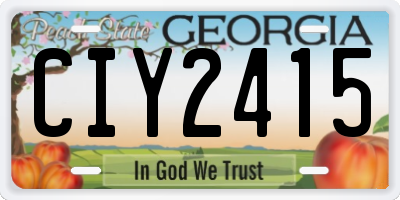 GA license plate CIY2415