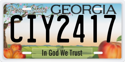 GA license plate CIY2417