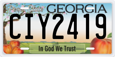 GA license plate CIY2419
