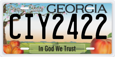 GA license plate CIY2422