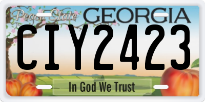 GA license plate CIY2423