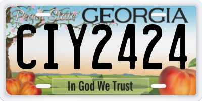 GA license plate CIY2424