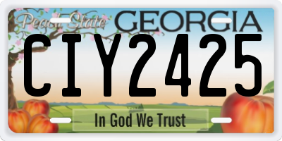 GA license plate CIY2425