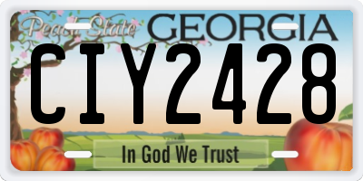 GA license plate CIY2428