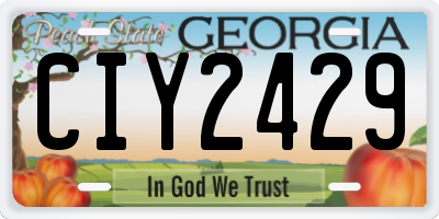 GA license plate CIY2429