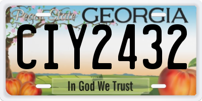 GA license plate CIY2432