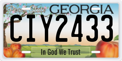 GA license plate CIY2433