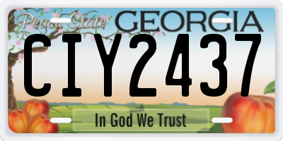 GA license plate CIY2437