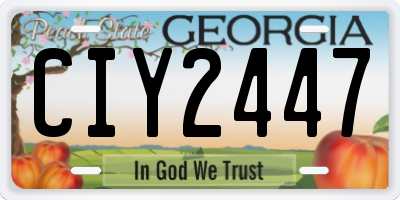 GA license plate CIY2447