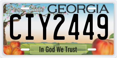 GA license plate CIY2449