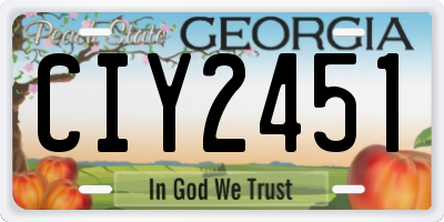 GA license plate CIY2451