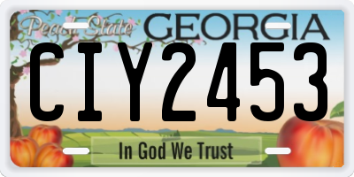 GA license plate CIY2453