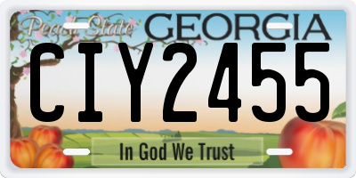 GA license plate CIY2455