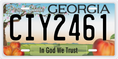 GA license plate CIY2461