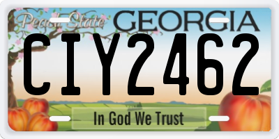 GA license plate CIY2462