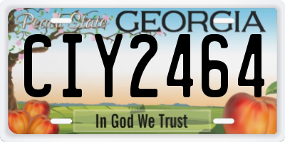 GA license plate CIY2464