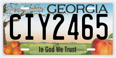 GA license plate CIY2465