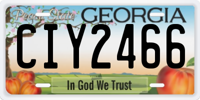 GA license plate CIY2466