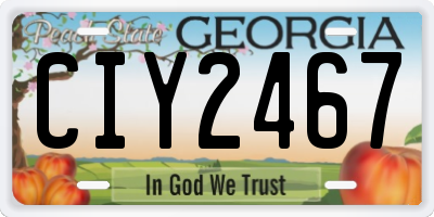 GA license plate CIY2467