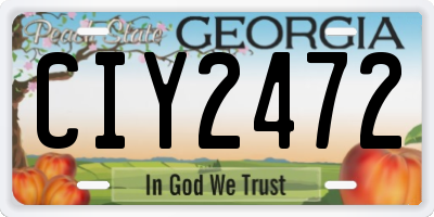 GA license plate CIY2472